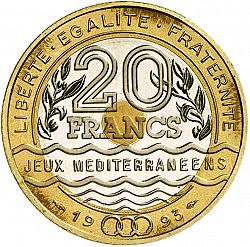 Large Obverse for 20 Francs 1993 coin