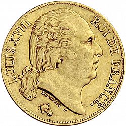 Large Obverse for 20 Francs 1822 coin
