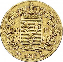 Large Reverse for 20 Francs 1817 coin