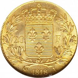 Large Reverse for 20 Francs 1818 coin