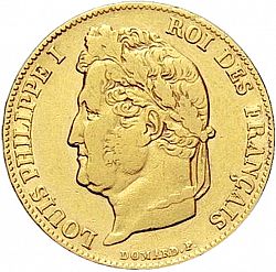 Large Obverse for 20 Francs 1841 coin