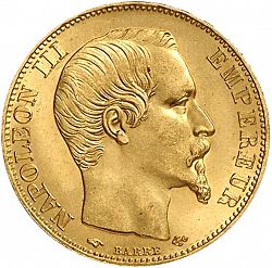 Large Obverse for 20 Francs 1857 coin