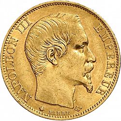 Large Obverse for 20 Francs 1858 coin