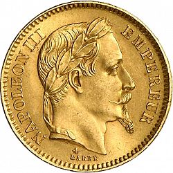 Large Obverse for 20 Francs 1865 coin