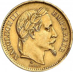 Large Obverse for 20 Francs 1867 coin