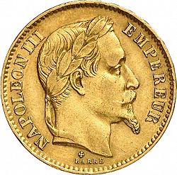 Large Obverse for 20 Francs 1867 coin