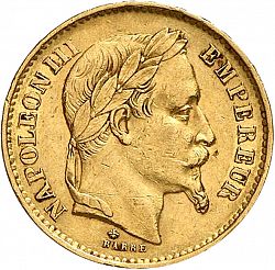 Large Obverse for 20 Francs 1870 coin