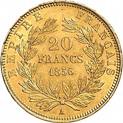 Large Reverse for 20 Francs 1856 coin
