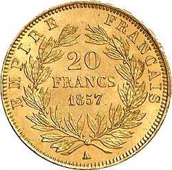 Large Reverse for 20 Francs 1857 coin