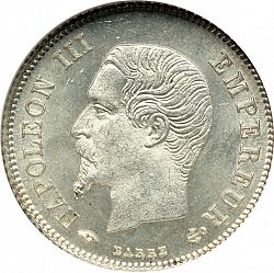 Large Obverse for 20 Centimes 1859 coin