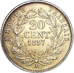 Large Reverse for 20 Centimes 1857 coin
