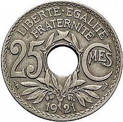Large Reverse for 25 Centimes 1921 coin