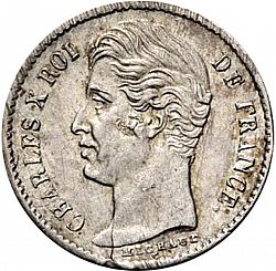 Large Obverse for 1/4 Franc 1828 coin