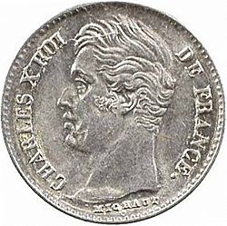 Large Obverse for 1/4 Franc 1829 coin