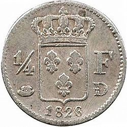 Large Reverse for 1/4 Franc 1826 coin
