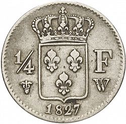 Large Reverse for 1/4 Franc 1827 coin