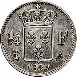 Large Reverse for 1/4 Franc 1829 coin
