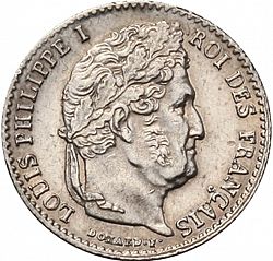Large Obverse for 1/4 Franc 1834 coin