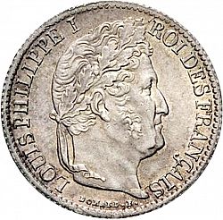 Large Obverse for 1/4 Franc 1840 coin