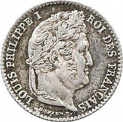 Large Obverse for 1/4 Franc 1843 coin