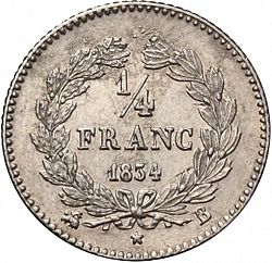 Large Reverse for 1/4 Franc 1834 coin