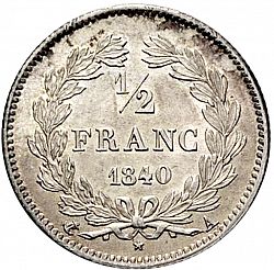 Large Reverse for 1/4 Franc 1840 coin