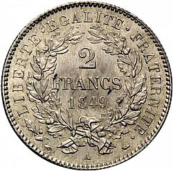 Large Reverse for 2 Francs 1849 coin