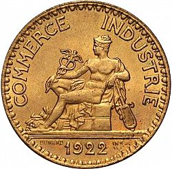 Large Obverse for 2 Francs 1922 coin