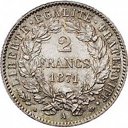 Large Reverse for 2 Francs 1871 coin