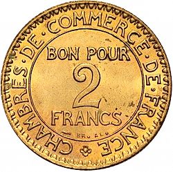 Large Reverse for 2 Francs 1922 coin