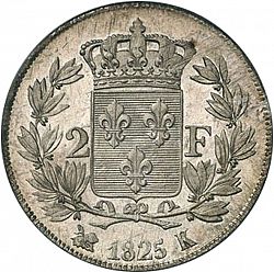 Large Reverse for 2 Francs 1825 coin