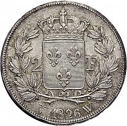 Large Reverse for 2 Francs 1826 coin