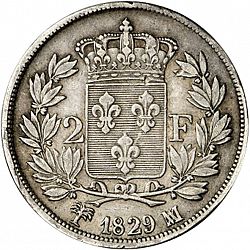 Large Reverse for 2 Francs 1829 coin