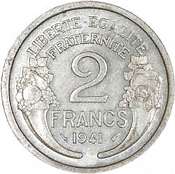 Large Reverse for 2 Francs 1941 coin