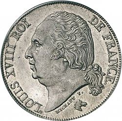 Large Obverse for 2 Francs 1824 coin