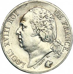 Large Obverse for 2 Francs 1824 coin
