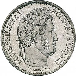 Large Obverse for 2 Francs 1842 coin