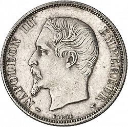 Large Obverse for 2 Francs 1853 coin