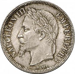 Large Obverse for 2 Francs 1866 coin