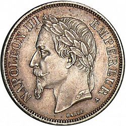 Large Obverse for 2 Francs 1867 coin