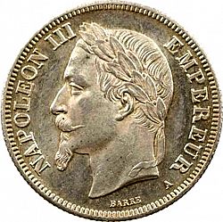 Large Obverse for 2 Francs 1868 coin