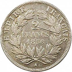 Large Reverse for 2 Francs 1856 coin