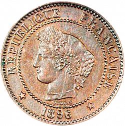 Large Obverse for 2 Centimes 1896 coin