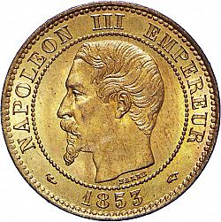 Large Obverse for 2 Centimes 1853 coin