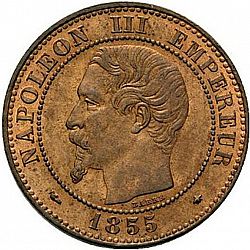 Large Obverse for 2 Centimes 1855 coin