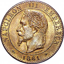 Large Obverse for 2 Centimes 1861 coin