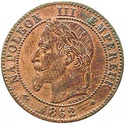 Large Obverse for 2 Centimes 1862 coin