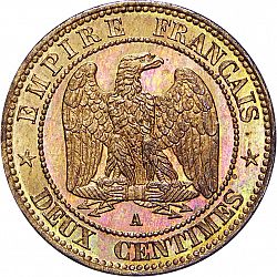 Large Reverse for 2 Centimes 1853 coin