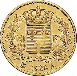 Large Reverse for 40 Francs 1828 coin