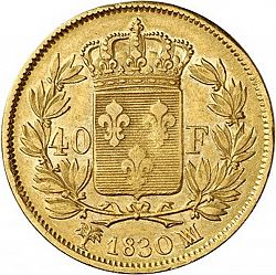 Large Reverse for 40 Francs 1830 coin